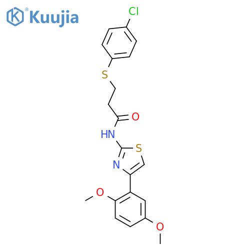 3-(4-chlorophenyl)sulfanyl-N-4-(2,5-dimethoxyphenyl)-1,3-thiazol-2-ylpropanamide structure