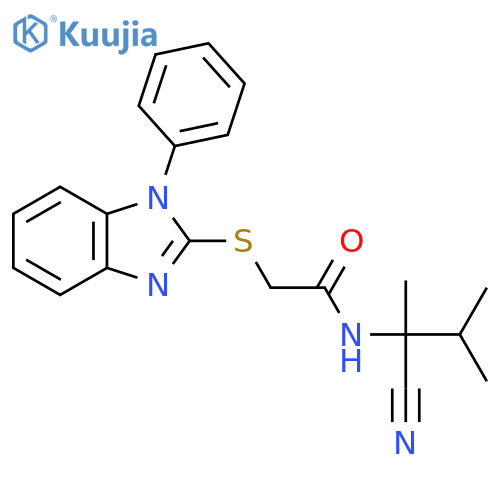 N-(2-Cyano-3-methylbutan-2-yl)-2-((1-phenyl-1H-benzo[d]imidazol-2-yl)thio)acetamide structure