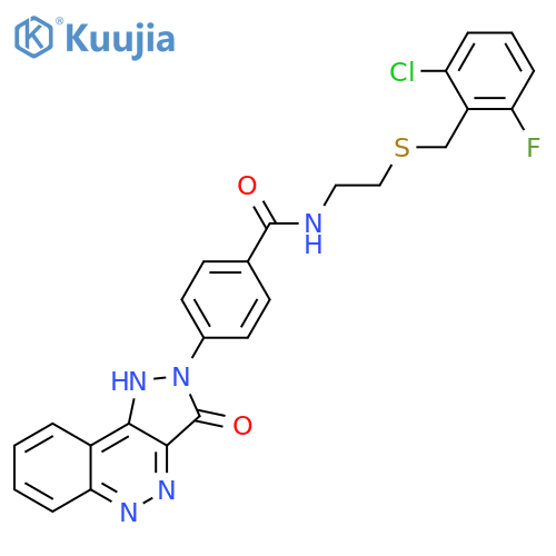 Benzamide,N-[2-[[(2-chloro-6-fluorophenyl)methyl]thio]ethyl]-4-(1,3-dihydro-3-oxo-2H-pyrazolo[4,3-c]cinnolin-2-yl)- structure