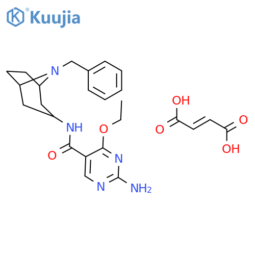 2-amino-N-(8-benzyl-8-azabicyclo[3.2.1]oct-3-yl)-4-ethoxy-pyrimidine-5-carboxamide; but-2-enedioic acid structure