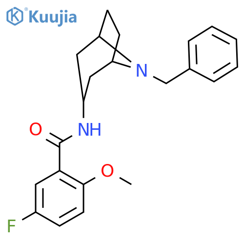 N-(8-benzyl-8-azabicyclo[3.2.1]oct-3-yl)-5-fluoro-2-methoxybenzamide structure