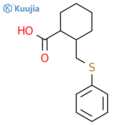Cyclohexanecarboxylic acid, 2-[(phenylthio)methyl]- structure