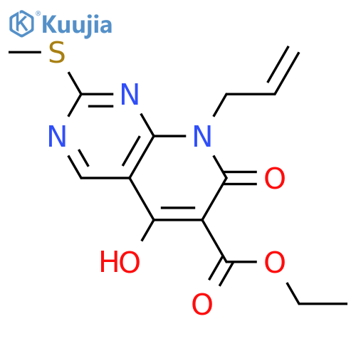 Ethyl 8-allyl-5-hydroxy-2-(methylthio)-7-oxo-7,8-dihydropyrido[2,3-d]pyrimidine-6-carboxylate structure