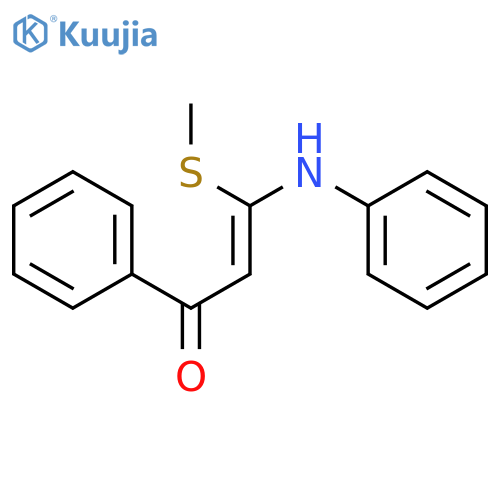 2-PROPEN-1-ONE, 3-(METHYLTHIO)-1-PHENYL-3-(PHENYLAMINO)- structure