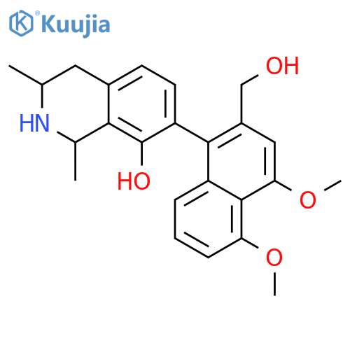(1R,3R)-7-[2-(hydroxymethyl)-4,5-dimethoxynaphthalen-1-yl]-1,3-dimethyl-1,2,3,4-tetrahydroisoquinolin-8-ol structure