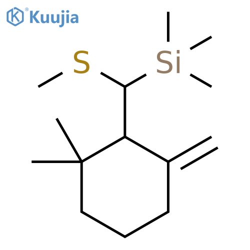 Cyclohexane, 1,1-dimethyl-3-methylene-2-[(methylthio)(trimethylsilyl)methyl]- structure