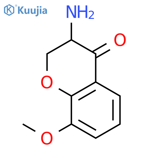 3-amino-8-methoxy-3,4-dihydro-2H-1-benzopyran-4-one structure