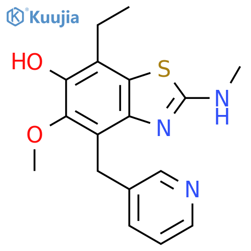 6-Benzothiazolol,7-ethyl-5-methoxy-2-(methylamino)-4-(3-pyridinylmethyl)- structure