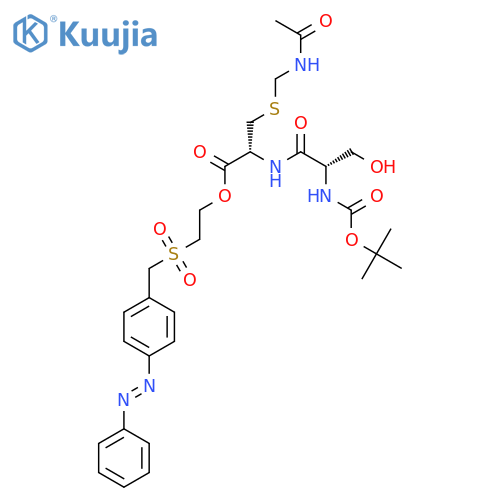 L-Cysteine,S-[(acetylamino)methyl]-N-[N-[(1,1-dimethylethoxy)carbonyl]-L-seryl]-,2-[[[4-(phenylazo)phenyl]methyl]sulfonyl]ethyl ester (9CI) structure