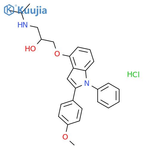 1-{[2-(4-methoxyphenyl)-1-phenyl-1H-indol-4-yl]oxy}-3-[(1-methylethyl)amino]propan-2-ol hydrochloride structure