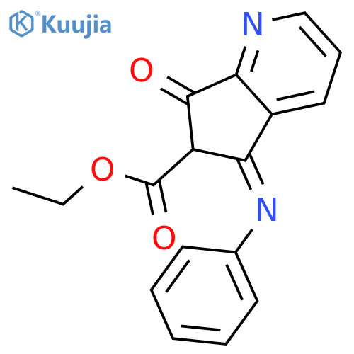 5H-Cyclopenta[b]pyridine-6-carboxylic acid,6,7-dihydro-7-oxo-5-(phenylimino)-, ethyl ester structure