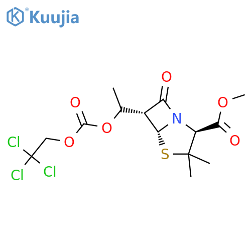 4-Thia-1-azabicyclo[3.2.0]heptane-2-carboxylicacid, 3,3-dimethyl-7-oxo-6-[1-[[(2,2,2-trichloroethoxy)carbonyl]oxy]ethyl]-,methyl ester, [2S-[2a,5a,6a(S*)]]- (9CI) structure
