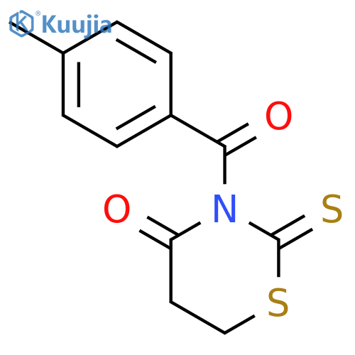4H-1,3-THIAZIN-4-ONE, TETRAHYDRO-3-(4-METHYLBENZOYL)-2-THIOXO- structure
