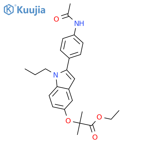 ethyl 2-({2-[4-(acetylamino)phenyl]-1-propyl-1H-indol-5-yl}oxy)-2-methylpropanoate structure