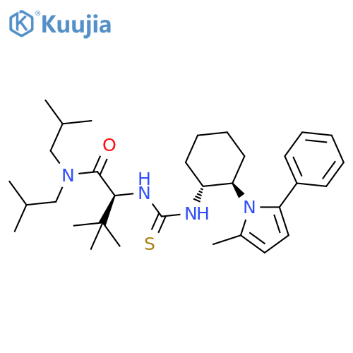 (2S)-3,3-dimethyl-2-({(1R,2R)-2-(2-methyl-5-phenyl-1H-pyrrol-1-yl)cyclohexylcarbamothioyl}amino)-N,N-bis(2-methylpropyl)butanamide structure