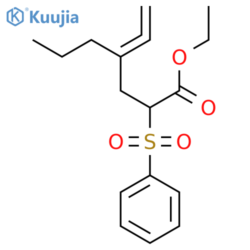 HEPTANOIC ACID, 4-ETHENYLIDENE-2-(PHENYLSULFONYL)-, ETHYL ESTER structure