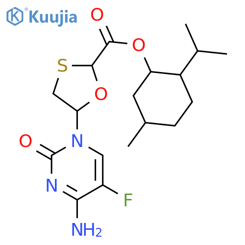 (2R,5S)-5-(4-Amino-5-fluoro-2-oxo-1(2H)-pyrimidinyl)-1,3-oxathiolane-2-carboxylic Acid (1R,2S,5R)-5-Methyl-2-(1-methylethyl)cyclohexyl Ester structure