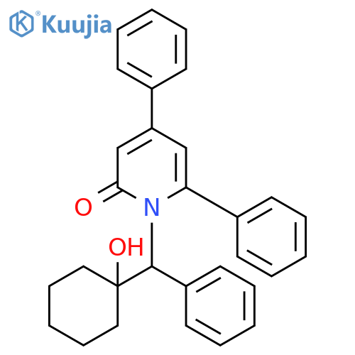 2(1H)-Pyridinone, 1-[(hydroxycyclohexyl)phenylmethyl]-4,6-diphenyl- structure