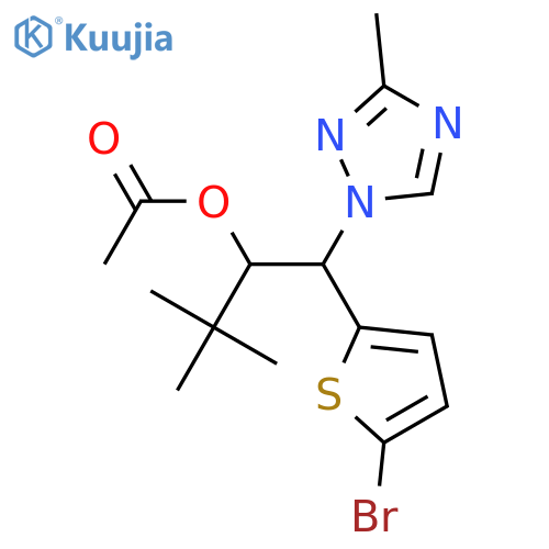 1H-1,2,4-Triazole-1-ethanol, .beta.-(5-bromo-2-thienyl)methyl-.alpha.-(1,1-dimethylethyl)-, acetate (ester) structure