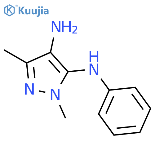 1H-PYRAZOLE-4,5-DIAMINE, 1,3-DIMETHYL-N5-PHENYL- structure