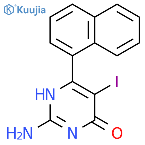 4(1H)-PYRIMIDINONE, 2-AMINO-5-IODO-6-(1-NAPHTHALENYL)- structure