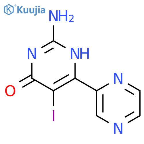 4(1H)-Pyrimidinone, 2-amino-5-iodo-6-pyrazinyl- structure