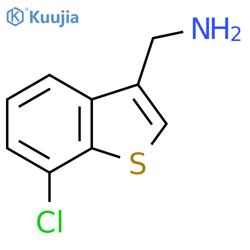 (7-chloro-1-benzothiophen-3-yl)methanamine structure
