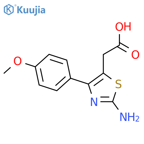 2-2-amino-4-(4-methoxyphenyl)-1,3-thiazol-5-ylacetic acid structure
