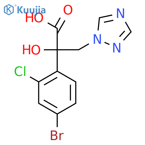 2-(4-Bromo-2-chlorophenyl)-2-hydroxy-3-(1H-1,2,4-triazol-1-yl)propanoic acid structure