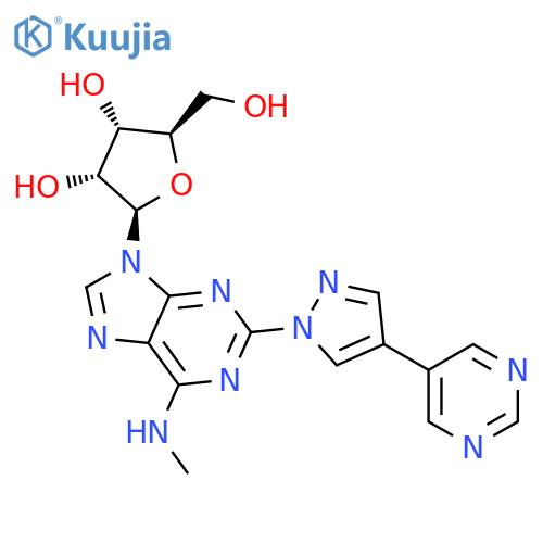 ADENOSINE, N-METHYL-2-[4-(5-PYRIMIDINYL)-1H-PYRAZOL-1-YL]- structure