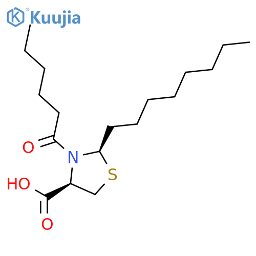 4-THIAZOLIDINECARBOXYLIC ACID, 2-OCTYL-3-(1-OXOHEXYL)-, (2R,4R)- structure