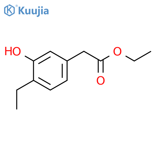 Benzeneacetic acid,4-ethyl-3-hydroxy-, ethyl ester structure