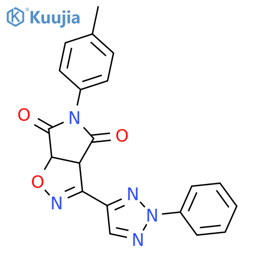 4H-Pyrrolo[3,4-d]isoxazole-4,6(5H)-dione,3a,6a-dihydro-5-(4-methylphenyl)-3-(2-phenyl-2H-1,2,3-triazol-4-yl)- structure