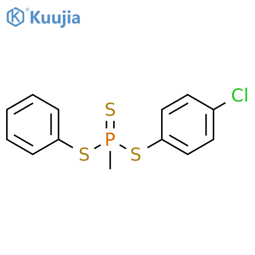 Phosphonotrithioic acid, methyl-, 4-chlorophenyl phenyl ester structure