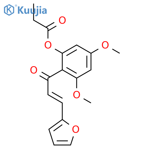 2-Propen-1-one,1-[2,4-dimethoxy-6-(1-oxopropoxy)phenyl]-3-(2-furanyl)- structure