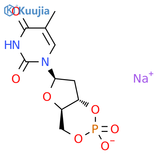 Thymidine, cyclic3',5'-(hydrogen phosphate), monosodium salt (9CI) structure