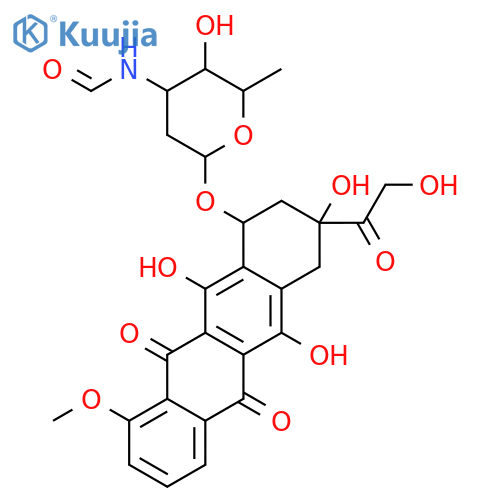 N-[3-hydroxy-2-methyl-6-[[(1s,3s)-3,5,12-trihydroxy-3-(2-hydroxyacetyl)-10-methoxy-6,11-dioxo-2,4-dihydro-1h-tetracen-1-yl]oxy]oxan-4-yl]formamide structure