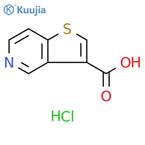 Thieno[3,2-c]pyridine-3-carboxylic acid, hydrochloride (1:1) structure