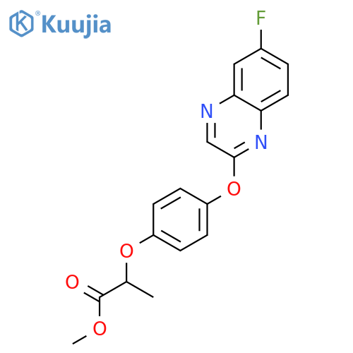 Propanoic acid,2-[4-[(6-fluoro-2-quinoxalinyl)oxy]phenoxy]-, methyl ester structure