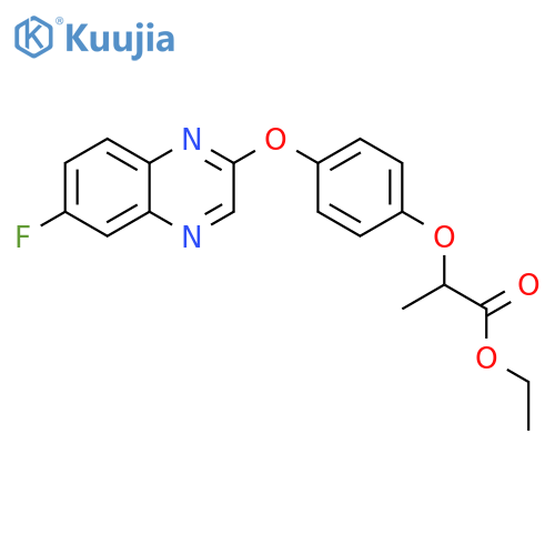 Propanoic acid, 2-[4-[(6-fluoro-2-quinoxalinyl)oxy]phenoxy]-, ethyl ester structure