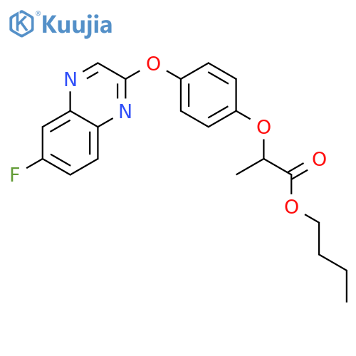 Propanoic acid, 2-[4-[(6-fluoro-2-quinoxalinyl)oxy]phenoxy]-, butyl ester structure