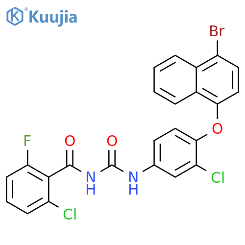 Benzamide,N-[[[4-[(4-bromo-1-naphthalenyl)oxy]-3-chlorophenyl]amino]carbonyl]-2-chloro-6-fluoro- structure
