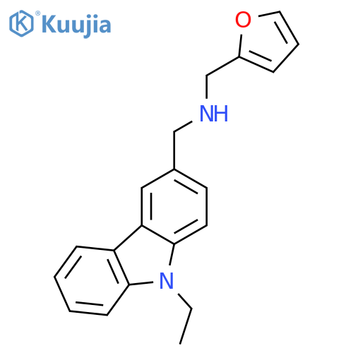 1-(9-ethyl-9H-carbazol-3-yl)-N-(furan-2-ylmethyl)methanamine structure