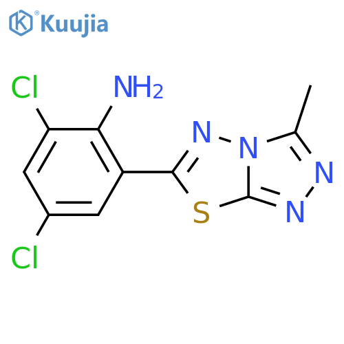 2,4-Dichloro-6-(3-methyl-[1,2,4]triazolo[3,4-b][1,3,4]thiadiazol-6-yl)aniline structure