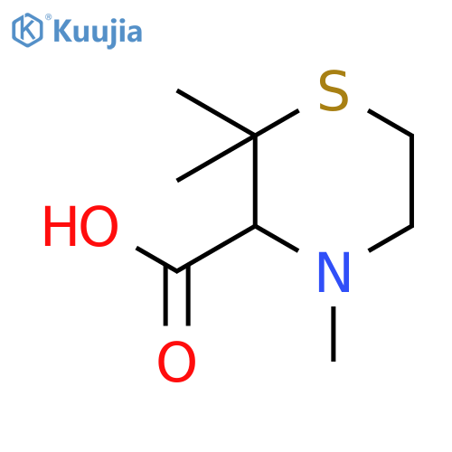 3-Thiomorpholinecarboxylic acid, 2,2,4-trimethyl- structure
