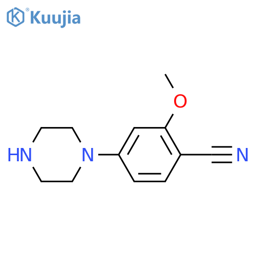 2-methoxy-4-(1-piperazinyl)-Benzonitrile structure