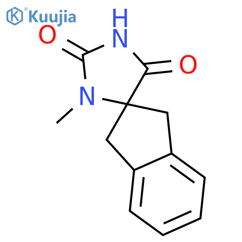 SPIRO[IMIDAZOLIDINE-4,2'-[2H]INDENE]-2,5-DIONE, 1',3'-DIHYDRO-3-METHYL- structure