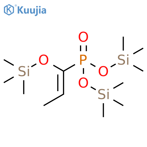 Phosphonic acid, [(1E)-1-[(trimethylsilyl)oxy]-1-propen-1-yl]-, bis(trimethylsilyl) ester structure