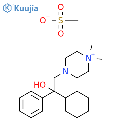 Piperazinium, 4-(2-cyclohexyl-2-hydroxy-2-phenylethyl)-1,1-dimethyl-, methanesulfonate (1:1) structure