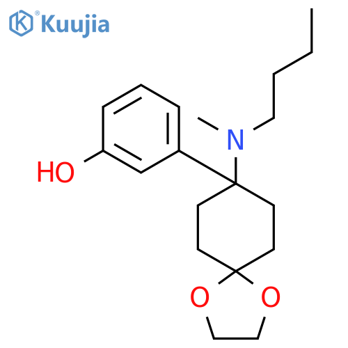 Phenol, 3-[8-(butylmethylamino)-1,4-dioxaspiro[4.5]dec-8-yl]- structure